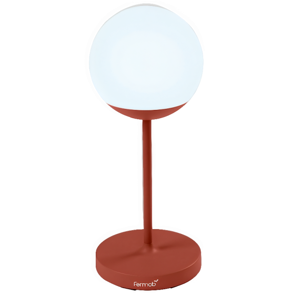 Zemitě červená venkovní LED lampa Fermob MOOON! 63 cm  - Výška63 cm- Průměr 25 cm