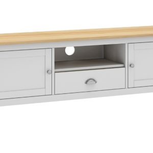 Bílý dřevěný TV stolek Marckeric Misti 158 x 40  cm  - Výška53 cm- Šířka 158 cm