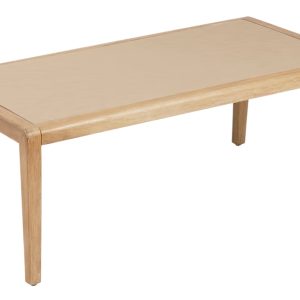 Dřevěný konferenční stolek Kave Home Better 120 x 70 cm s deskou z polycementu  - Výška46 cm- Šířka 120 cm
