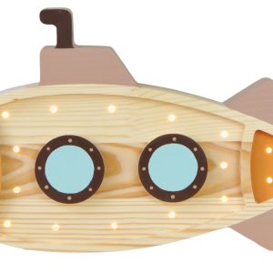 Peekaboo Barevná dřevěná dětská LED lampa Ponorka 40 cm  - Výška24