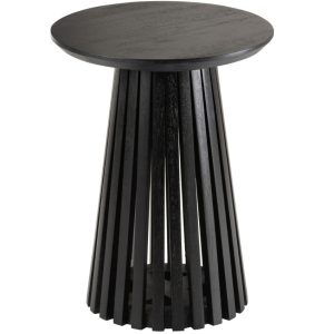 Černý dřevěný odkládací stolek J-line Vincenzo 40 cm  - Výška52 cm- Šířka 40 cm