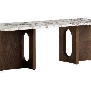 Audo Copenhagen Dřevěný konferenční stolek AUDO ANDROGYNE s mramorovou deskou 120 x 45 cm  - Výška37
