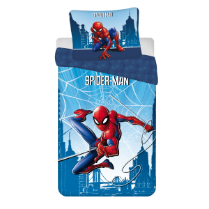 Jerry Fabrics s. r. o. Bavlněné povlečení 140x200 + 70x90 cm - Spider-man Blue 04  - Materiál100 % bavlna- Motiv Spiderman