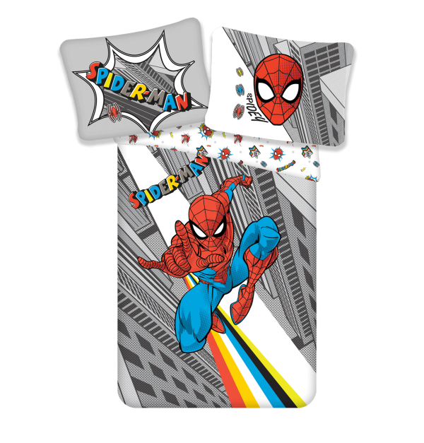 Jerry Fabrics Bavlněné povlečení 140x200 + 70x90 cm - Spider-man "Pop"  - MateriálBavlna- Barva Bílé
