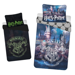 Jerry Fabrics Bavlněné povlečení 140x200 + 70x90 cm - Harry Potter "HP054" se svítícím efektem  - MateriálBavlna- Rozměr 140 x 200 cm