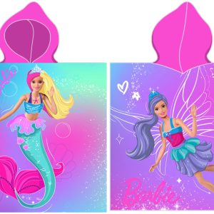 Carbotex Dětské pončo 55x110 cm - Barbie Duhová mořská panna  - MateriálBavlna- Materiál Froté