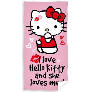TipTrade Bavlněná froté osuška 70x140 cm - Hello Kitty Love  - MateriálBavlna- Materiál Froté