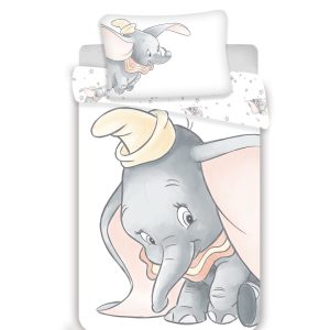 Jerry Fabrics Povlečení do postýlky 100x135 + 40x60 cm - Dumbo "Grey"  - MateriálBavlna- Barva Bílé