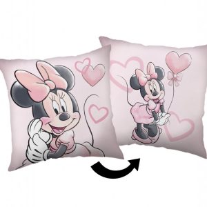 Jerry Fabrics Dekorační polštářek 35x35 cm - Minnie "Pink heart 02"  - MateriálPolyester- Barva Růžové