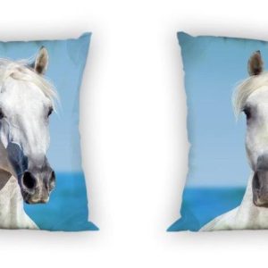 FARO Povlak na polštářek 40x40 cm - Bílý kůň  - BarvaBílé- Materiál Polyester