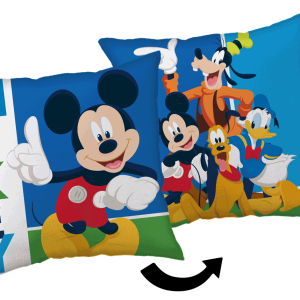 Jerry Fabrics Dekorační polštářek 35x35 cm -  Mickey and Friends  - BarvaModré- Materiál Polyester