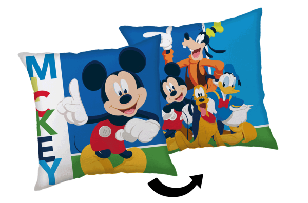 Jerry Fabrics Dekorační polštářek 35x35 cm -  Mickey and Friends  - BarvaModré- Materiál Polyester