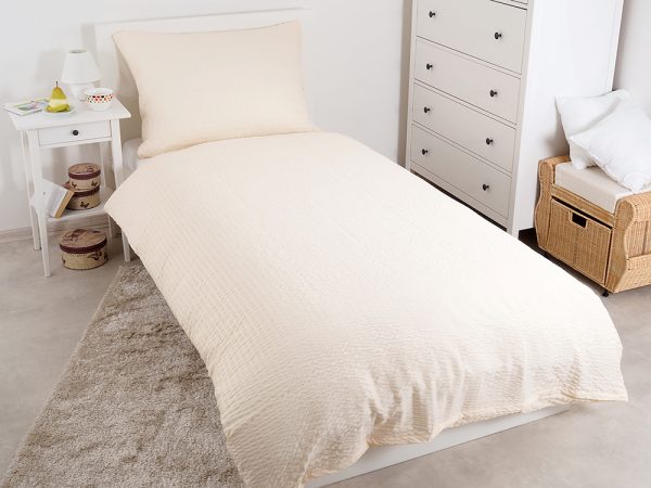 Vigotex trade s. r. o. Luxusní mikrokrepové povlečení -  Cream  - BarvaBéžová- Materiál 100 % polyester - mikrokrep