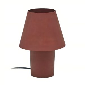 Terakotově červená kovová stolní lampa Kave Home Canapost  - Výška30 cm- Průměr 20 cm