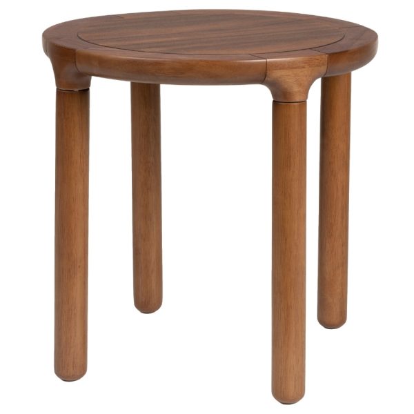 Ořechový odkládací stolek ZUIVER STORM 45 cm  - Výška35 cm- Průměr 45 cm