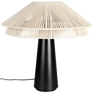 Béžová bavlněná stolní lampa DUTCHBONE ELON  - Výška62 cm- Průměr 61 cm