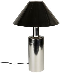 Stříbrná kovová stolní lampa ZUIVER WONDERS  - Výška53 cm- Průměr 35 cm