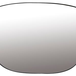 White Label Černé kovové závěsné zrcadlo WLL LINA  - Výška40 cm- Šířka 60 cm