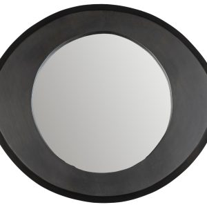 Černé dřevěné závěsné zrcadlo DUTCHBONE AREN S  - Výška47 cm- Šířka 55 cm