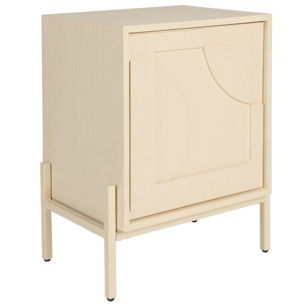 Béžový dubový noční stolek ZUIVER FACES 45 x 35 cm  - Výška60 cm- Šířka 45 cm