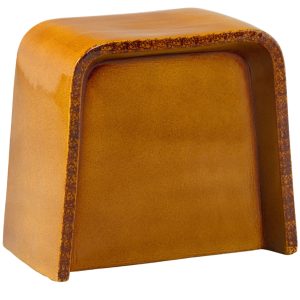 Hoorns Oranžový keramický odkládací stolek Fariba 46 x 31 cm  - Výška53 cm- Šířka 46 cm