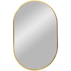 Nordic Living Zlaté kovové nástěnné zrcadlo Zahrah 80 x 50 cm  - Výška80 cm- Šířka 50 cm