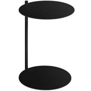 Noo.ma Černý kovový odkládací stolek Ande 40 cm  - Výška desky55 cm- Celková výška 57 cm