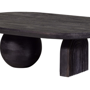 Hoorns Černý dřevěný konferenční stolek Mao 110 x 72 cm  - Výška38 cm- Šířka 110 cm