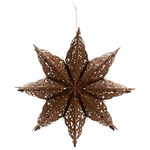 House Doctor Hnědá papírová vánoční závěsná dekorace Clip 40 cm  - Průměr40 cm- Hvězda Papír