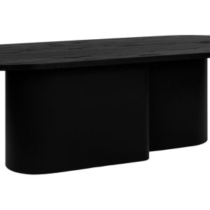 Noo.ma Černý dubový konferenční stolek Looi 115 x 50 cm  - Výška37 cm- Šířka 115 cm