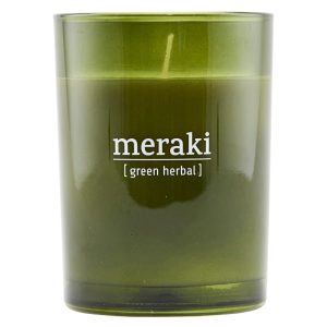 Sójová vonná svíčka Meraki Green Herbal  - Výška10