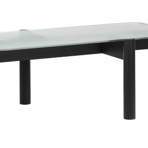 Noo.ma Skleněný konferenční stolek Kob s černou podnoží 116 x 61 cm  - Výška40