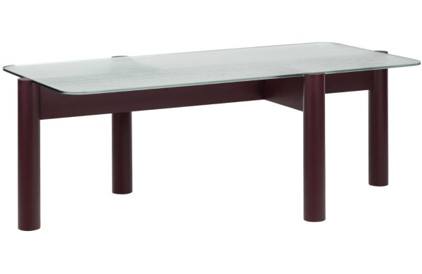 Noo.ma Skleněný konferenční stolek Kob s fialovou podnoží 116 x 61 cm  - Výška40