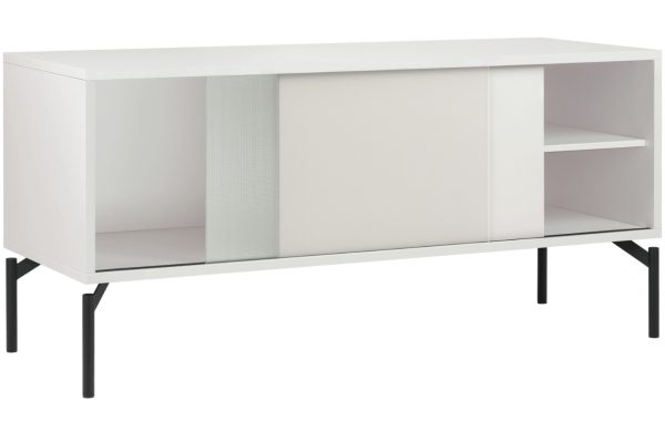 Noo.ma Bílý TV stolek Met 116 x 42 cm  - Výška55 cm- Šířka 116 cm