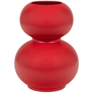 Noo.ma Červená keramická váza Tuga 30 cm  - Výška30 cm- Šířka 22 cm