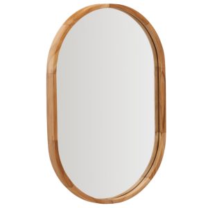 Teakové závěsné zrcadlo Kave Home Magda 60 cm  - Výška60 cm- Šířka 40 cm