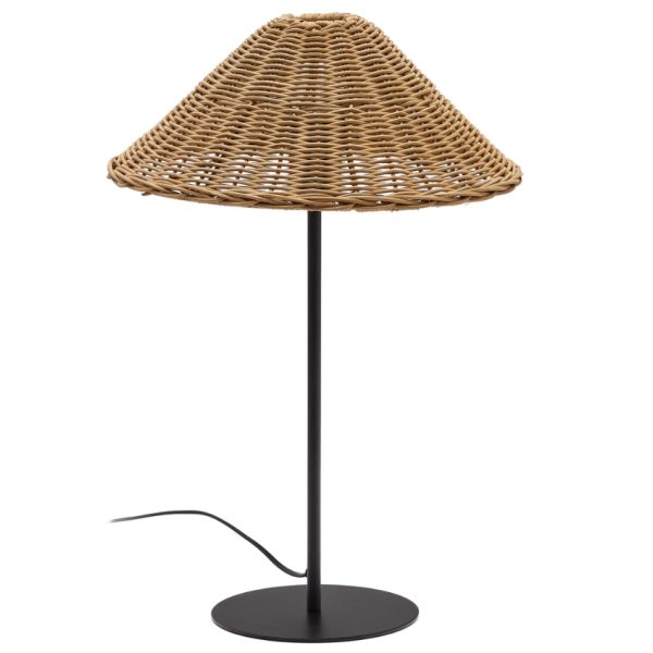 Ratanová stolní lampa Kave Home Urania  - Výška50 cm- Průměr 33 cm