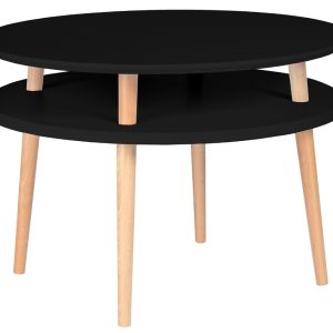 Černý lakovaný konferenční stolek RAGABA UFO 45 x 70 cm  - Výška45 cm- Průměr 70 cm