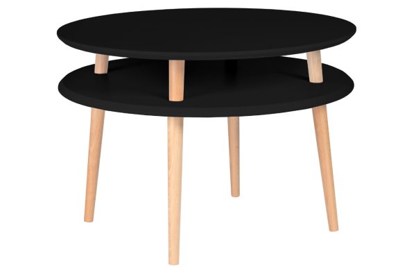 Černý lakovaný konferenční stolek RAGABA UFO 45 x 70 cm  - Výška45 cm- Průměr 70 cm