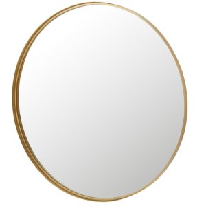 Zlaté kovové závěsné zrcadlo J-line Nadeline 60 cm  - Průměr60 cm- Hloubka 4 cm
