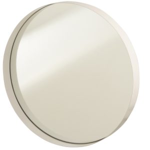 Bílé závěsné zrcadlo J-line Beta 40 cm  - Průměr40 cm- Hloubka 5 cm