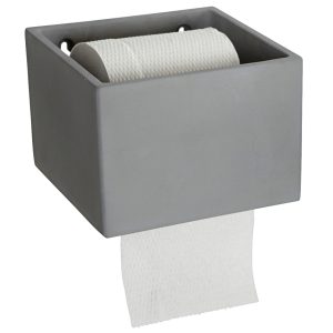 House Doctor Šedý držák na toaletní papír Cement  - Výška10