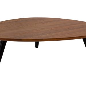 Dřevěný konferenční stolek RAGABA CONTRAST PICK 103 x 97 cm s černou podnoží  - Výška31 cm- Šířka 103 cm