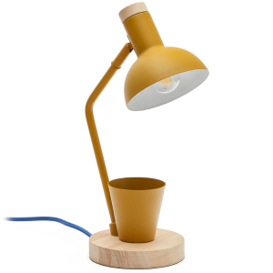 Žlutá kovová stolní lampa Kave Home Katia  - Výška37 cm- Šířka 13 cm