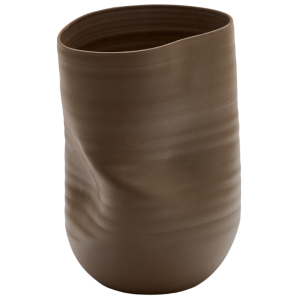 Hnědá keramická váza Kave Home Macarelleta 32 cm  - Výška32 cm- Šířka 24 cm