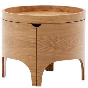 Dřevěný noční stolek Kave Home Octavia 55 cm  - Výška45 cm- Průměr 55 cm