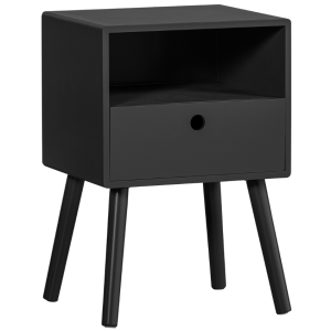 Hoorns Černý lakovaný noční stolek Zyzo 36 x 30 cm  - Výška53 cm- Šířka 36 cm
