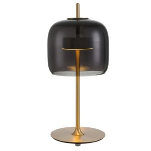Černo-zlatá skleněná stolní LED lampa Miotto Ardolia  - Průměr20 cm- Výška 43
