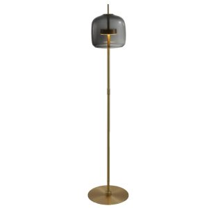Černo-zlatá skleněná stojací LED lampa Miotto Ardolia 152 cm  - Průměr26 cm- Výška 152 cm