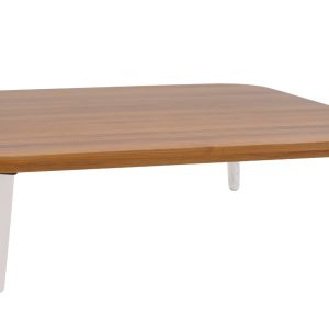 Dřevěný konferenční stolek RAGABA CONTRAST TETRA 110 x 110 cm s bílou podnoží  - Výška31 cm- Šířka 110 cm